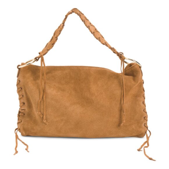 CHEVAL Made In Italy Suede Shoulder Stitching Bag - Picture 1 of 4